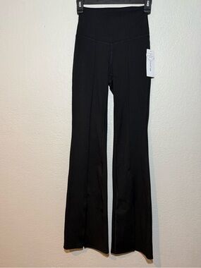 Yogalicious Lux- Mia Flare, High Rise, Front Slit Legs, Black, Athletic Leggings
